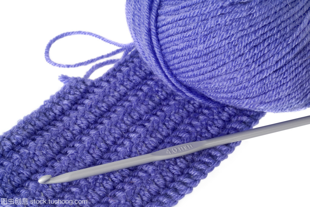 鉤針編織、 針織上衣和藍色紗